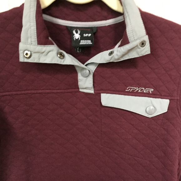 Spyder Maroon Quilted Pullover - Picture 4 of 15
